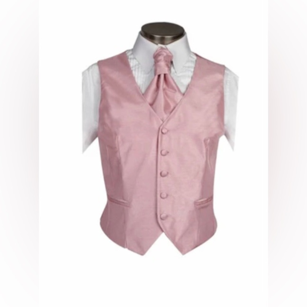Her Tuxedo Duskey Pink Vest, Size 16